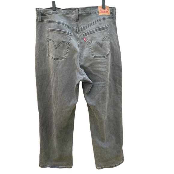 Levi's Women's Ribcage Ankle Crop Straight Jeans in Cosmic Chatter Gray Size 18W - Picture 11 of 13